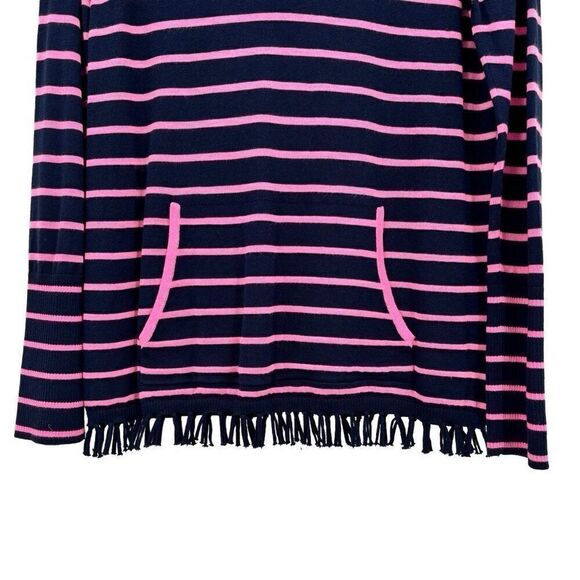 Lilly Pulitzer Crestwood Fringe Pullover Sweater Top Pink/Blue Stripe Small - Picture 6 of 10